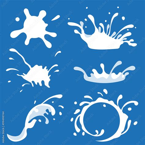 Set of Milk Splash. Vector illustration. Stock Vector | Adobe Stock