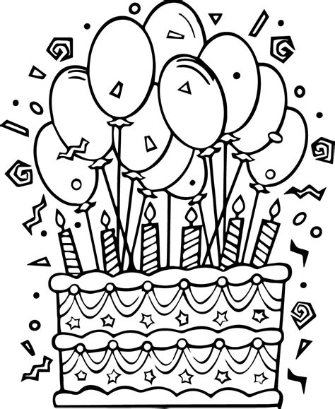 Birthday Cake Coloring Pages | Wecoloringpage.com