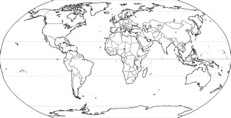 Outline World Map: Countries | Free Printable PDF