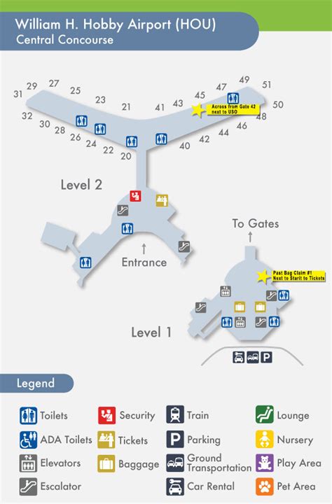 William P Hobby Airport Map - Tourist Map Of English