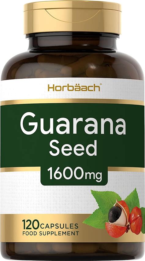 Pure Guarana 1600mg | 120 Capsules | Guarana Extract Supplement ...