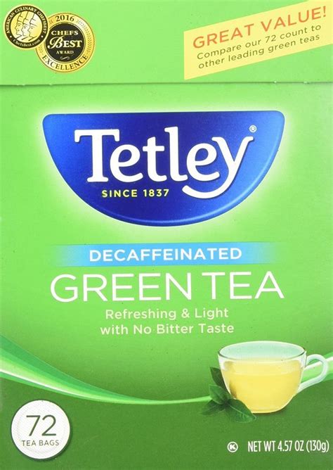 Tetley Green Tea, Decaffeinated ‑ 72 bags, 4.57 oz box #Tetley | Tetley green tea, Tetley, Green tea