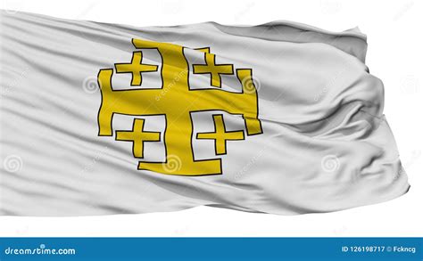 Jerusalem Cross Flag, Isolated on White Stock Illustration ...