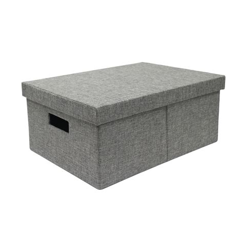 Ellis Grey Fabric Storage Cube with Lid