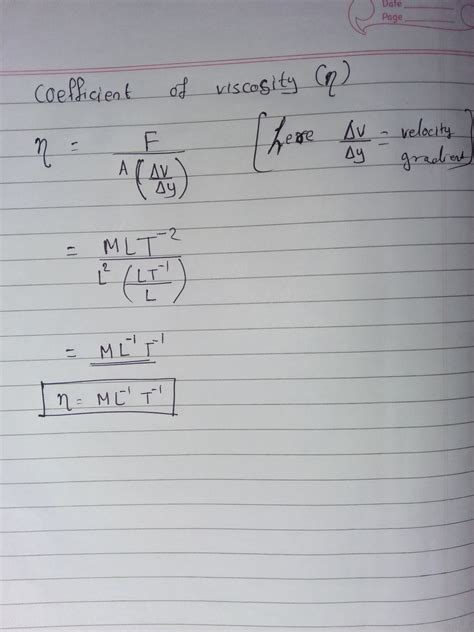 wht's the dimensional formula of viscosity - Physics - Physical World ...