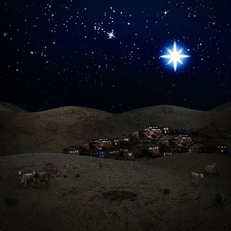 Christmas Scene Bethlehem Night Backdrop for Nativity – Backdropsource