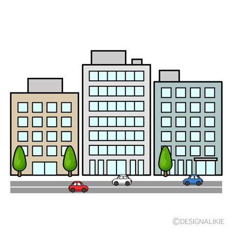 Buildings and Road Clip Art Free PNG Image｜Illustoon