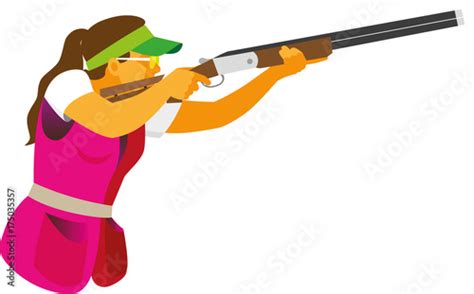 "A young woman taking part in competitions of clay pigeon a shooting" Stock image and royalty ...