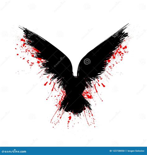 Black blood raven stock vector. Illustration of outline - 123738050