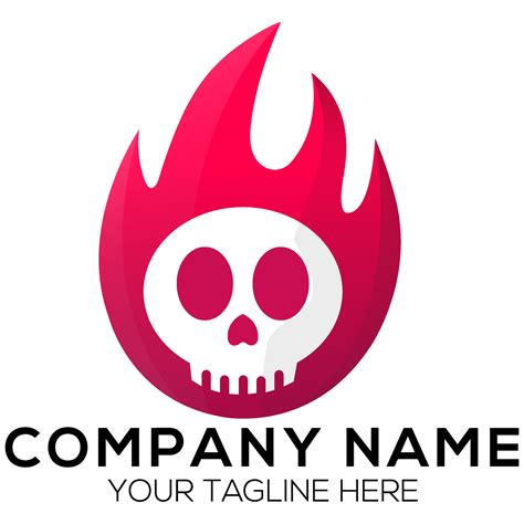 fire skull logo vector design. logo template 27468551 Vector Art at Vecteezy