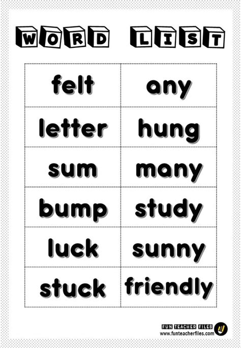 Primary Word List - Fun Teacher Files