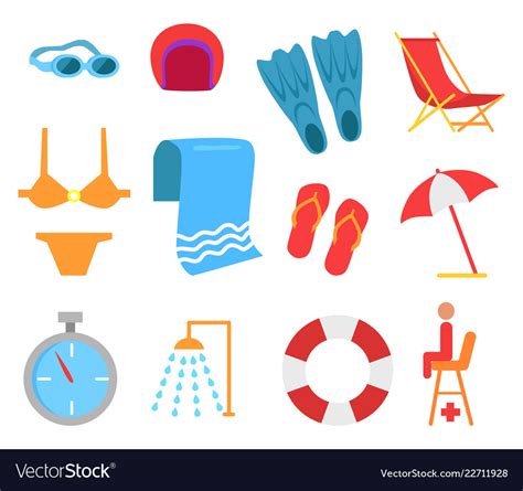 Swimming equipment icon cartoon style Royalty Free Vector