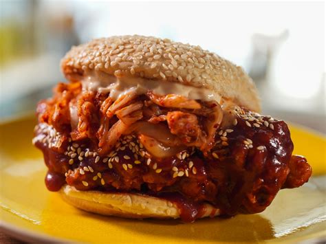 Fried Chicken Sandwich with Gochujang Glaze | Recipe | Fried chicken ...