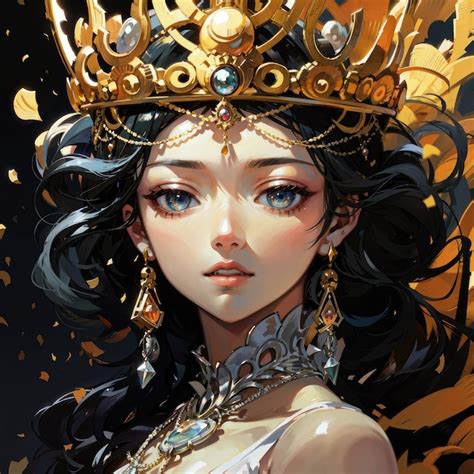 Premium AI Image | anime queen with a crown