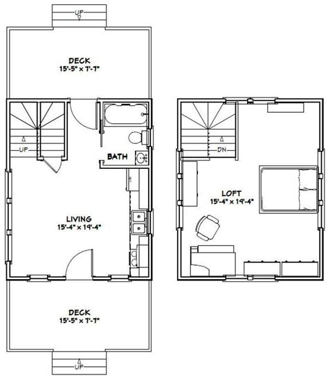 16x20 House 1-bedroom 1-bath 574 Sq Ft PDF Floor Plan - Etsy | Tiny house plans, House floor ...