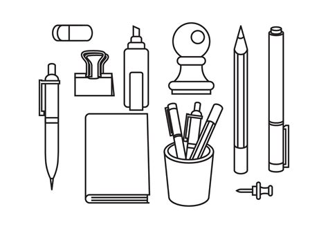 Stationary and Pen Vectors 139387 Vector Art at Vecteezy