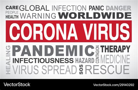 Corona virus outbreak related tags word cloud Vector Image