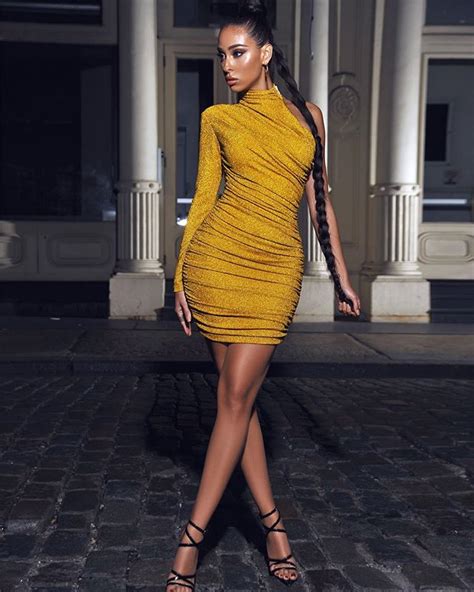 Miss Circle on Instagram: “Starlight gold metallic one sleeve dress is ...