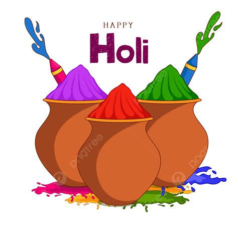 Holi Color Vector Design Images, Colorful Matka Holi, Colorful Drawing ...