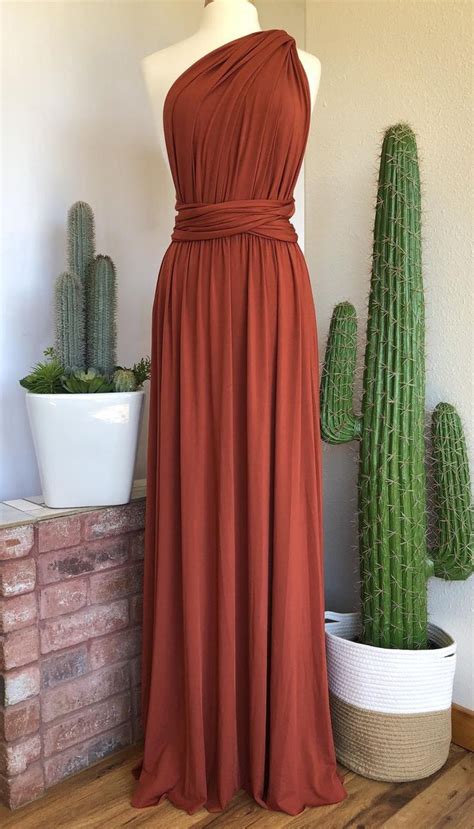 TERRACOTTA Bridesmaid Dress/ CUSTOM LeNGTHS/ Convertible Dress | Etsy | Burnt orange bridesmaid ...