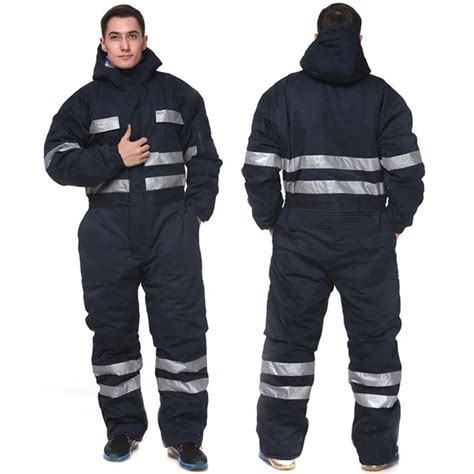 Heady duty navy blue winter coverall insulated for men work clothes Cold Weather Bib Overalls ...