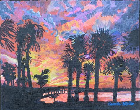 Florida Sunset Painting by Carole Weis - Fine Art America