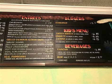 Menu at Elizabeth's Pizza pizzeria, Patrick Springs