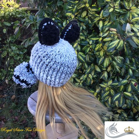 Crochet Pattern Silver Fox Beanie Hat Toddler Child and - Etsy