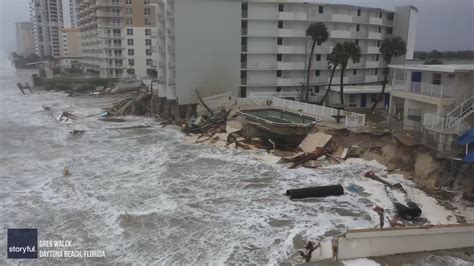 2 Daytona Beach hotels crumble into ocean during Hurricane Nicole ...