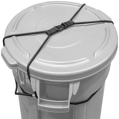 Rangland Animal-Proof Trash Can Lock - Black (for 30-50 gallon trash cans) - Encased