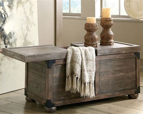 Rustic Coffee Table Trunk Style With Storage