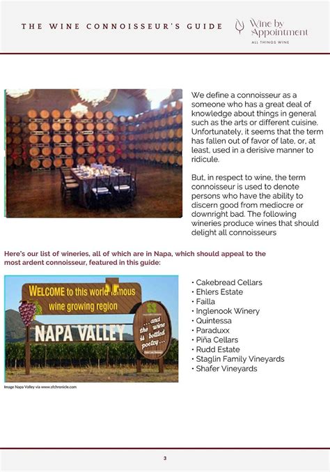 A Sample of The Wine Connoisseur's Guide To Napa