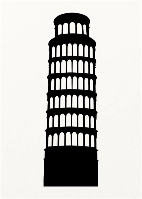 Leaning Tower of Pisa silhouette | Free Photo - rawpixel