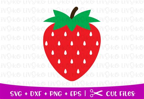 includes svgdxfpng file formats Strawberry SVG Silhouette Glowforge Fruit SVG Digital ...