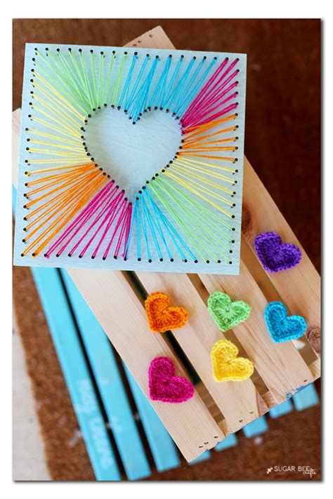 How to Make String Art | Beautiful Rainbow Thread Heart Tutorial