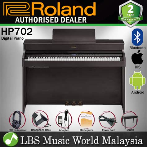 Roland HP702 88 Keys Digital Piano Weighted Key with Bluetooth Dark Rosewood (HP-702 HP702 ...