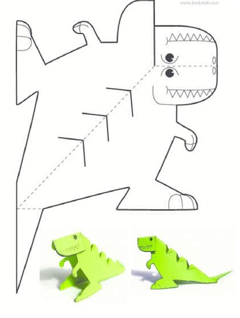 Papercraft 3D Dinosaur Template