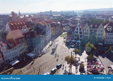 Aerial View on the Old Town Hall in the Center of Erfurt: Thuringen ...