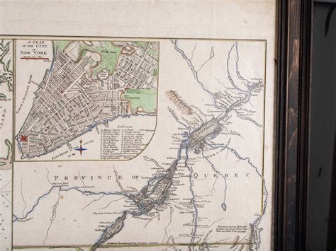 18thC Map of Quebec Province and Champlain Valley, VT