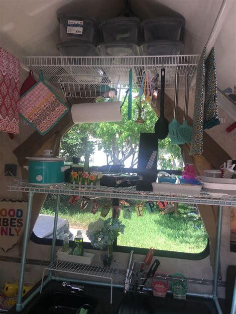 Storage with PVC, wire shelves, and S hooks | A frame camper, Camper ...