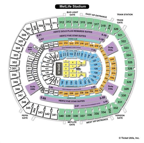 Metlife Stadium Concert Seating Chart With Seat Numbers - Stadium ...