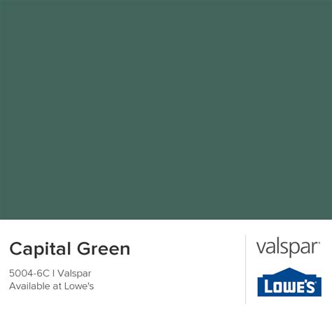 Capital Green from Valspar | Valspar paint colors, Valspar colors, Valspar green