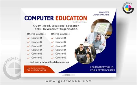 Computer Training Center Flex Board Design Vector Template Free | Graficsea