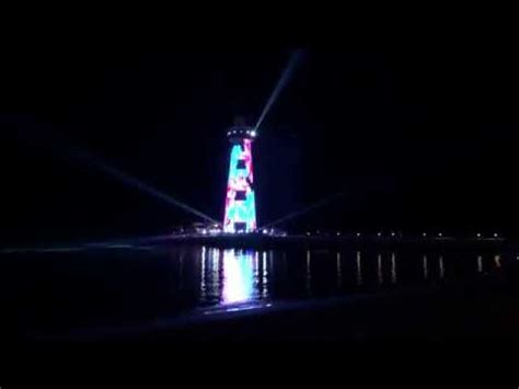 Ocean Cay MSC Inauguration Day - Lighthouse 2nd Light Show - YouTube