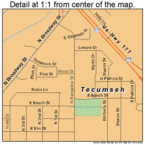 Tecumseh Oklahoma Street Map 4072650