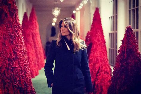 Melania Trump Reacts to Red White House Christmas Trees Criticism