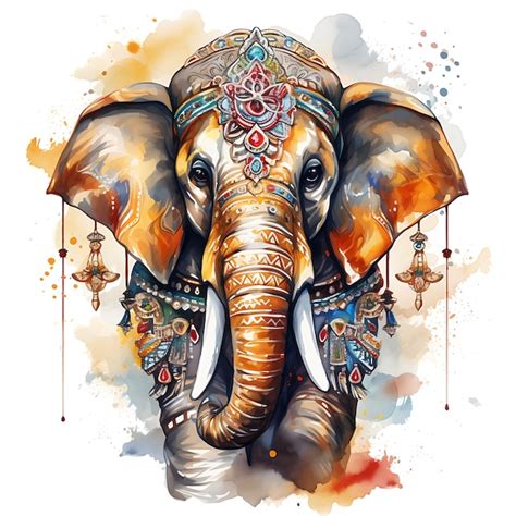 Premium AI Image | Tshirt Design of Elephant Portrait Wearing a ...