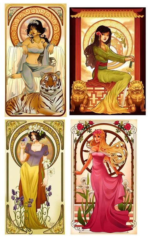 Art Nouveau Disney Princesses Mix&Match or by NeverBirdDesigns Disney ...