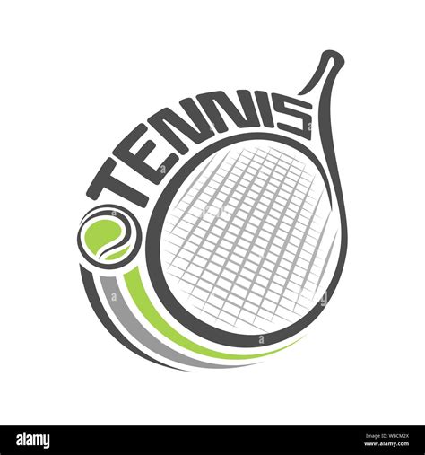 Vector illustration of logo for racket of lawn tennis, consisting of isolated tennis racquet ...