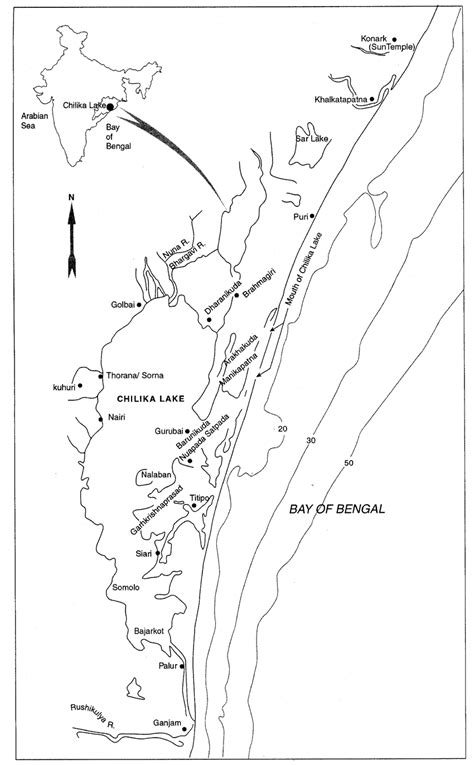 Map showing Chilika lake and other study sites. | Download Scientific Diagram